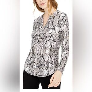 INC International‎ Concepts Black Fitted Buttoned Blouse Plus Size 3XL